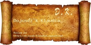Dojcsák Klaudia névjegykártya