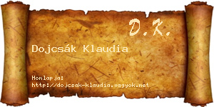 Dojcsák Klaudia névjegykártya
