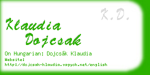 klaudia dojcsak business card